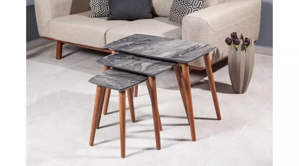 CARARA OVAL ZİGON SEHPA, SİYAH