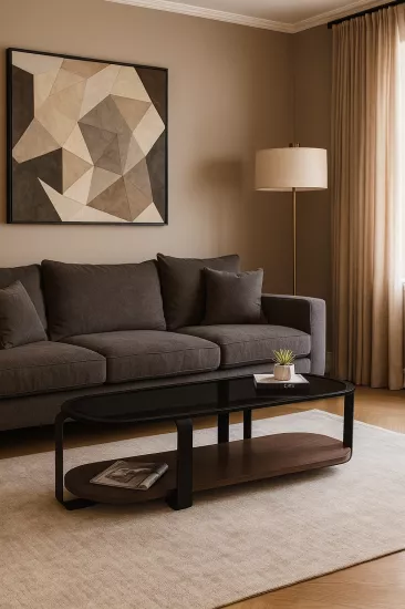 ROYALCE DİKDÖRTGEN ORTA SEHPA, CEVİZ