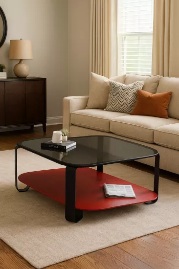 ROYALCE KARE ORTA SEHPA, KIRMIZI