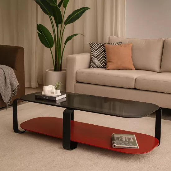 ROYALCE DİKDÖRTGEN ORTA SEHPA, KIRMIZI