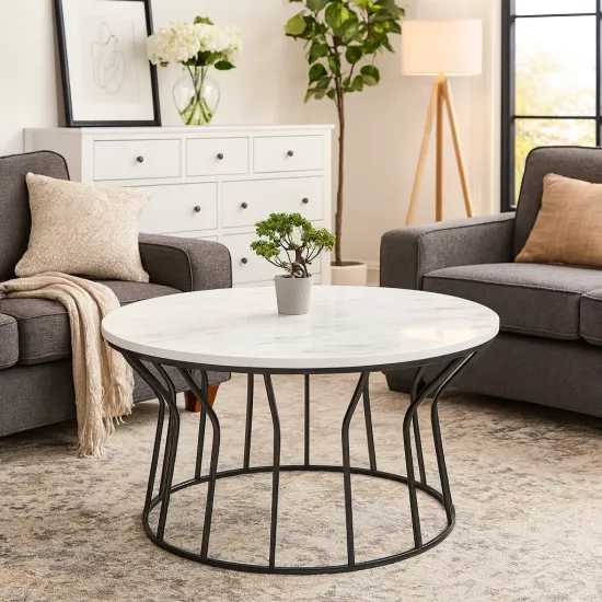 VAZO ORTA SEHPA, SİYAH AYAK, MARMO