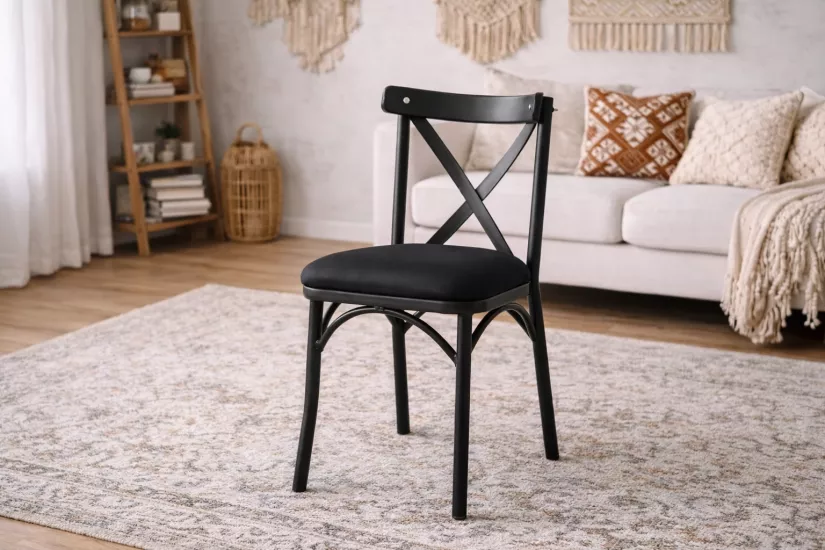 BAHAR ÇAPRAZ SANDALYE, SİYAH