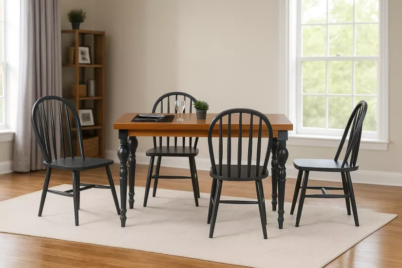 DAMLA MASA, AMERİKAN SANDALYE, CEVİZ ANTRASİT, 125x80