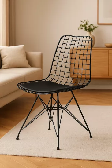 TEL SANDALYE, SİYAH