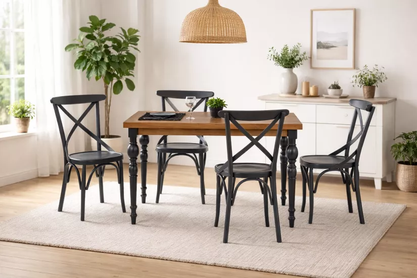 DAMLA SABİT MASA VE TONET SANDALYE TAKIMI, ANTRASİT, 125x80
