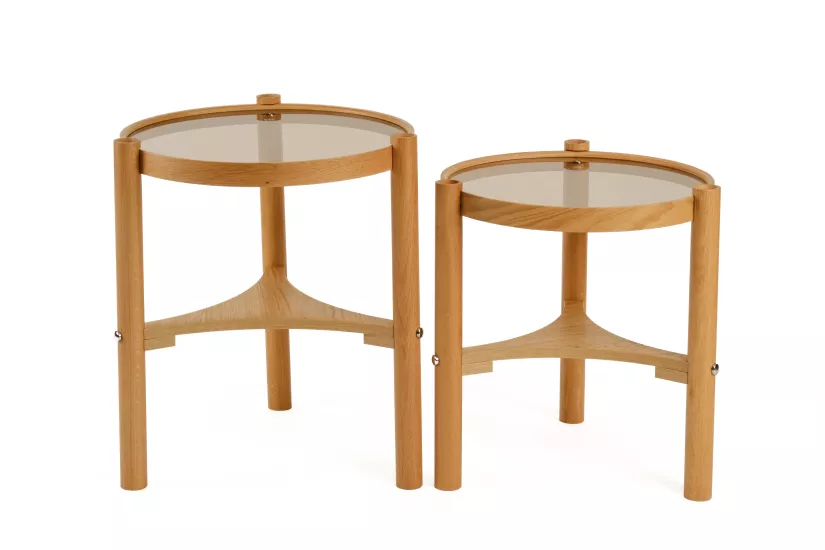 LOTUS 2’Lİ ZİGON SEHPA SETİ CAMLI