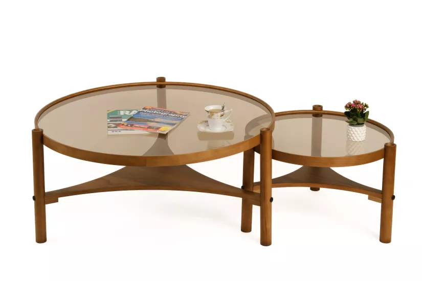 LOTUS ORTA SEHPA SETİ CAMLI ÇAP 100CM