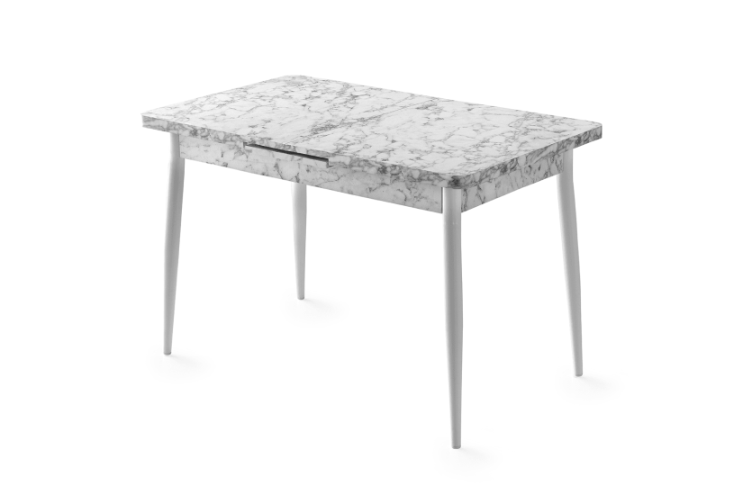 AY MASA VE SANDALYE TAKIMI, CARRARA BEYAZ, 120x70