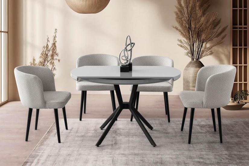 TALİN MASA, AREL SANDALYE, SİS GRİ, 120X70