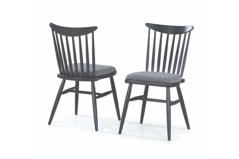 RUSTİK BABA AYAK MASA VE KIRLANGIÇ DÖŞEMELİ SANDALYE, ANTRASİT, 110x110