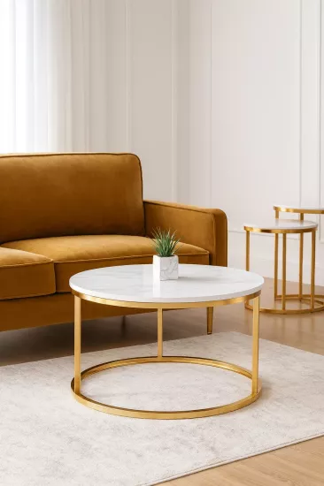 NİL ORTA SEHPA, GOLD MARMO