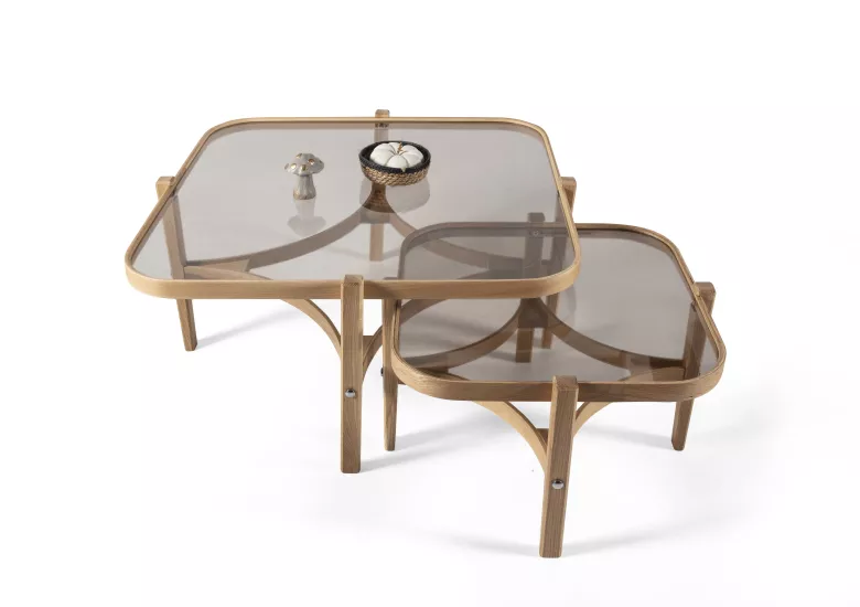 VİXEN ORTA SEHPA SETİ CAMLI ÇAP 90CM