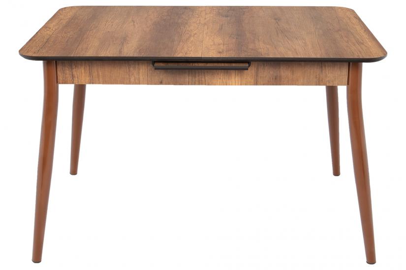 LUZİO MASA VE RİVONE SANDALYE TAKIMI, CEVİZ, KAHVE 120x80