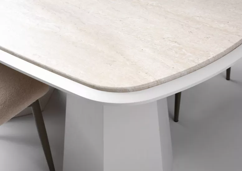 ECE MASA, PRİZMA AYAK, TRAVERTEN, 170x90