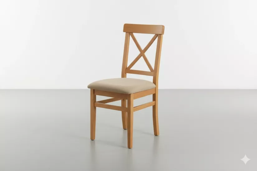 ÇAPRAZ DÖŞEMELİ SANDALYE BEJ NATURAL