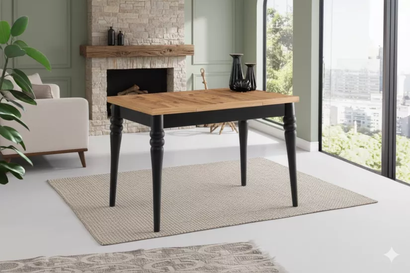 SALİVA MASA, ATLANTİK ÇAM, SİYAH, 110x70