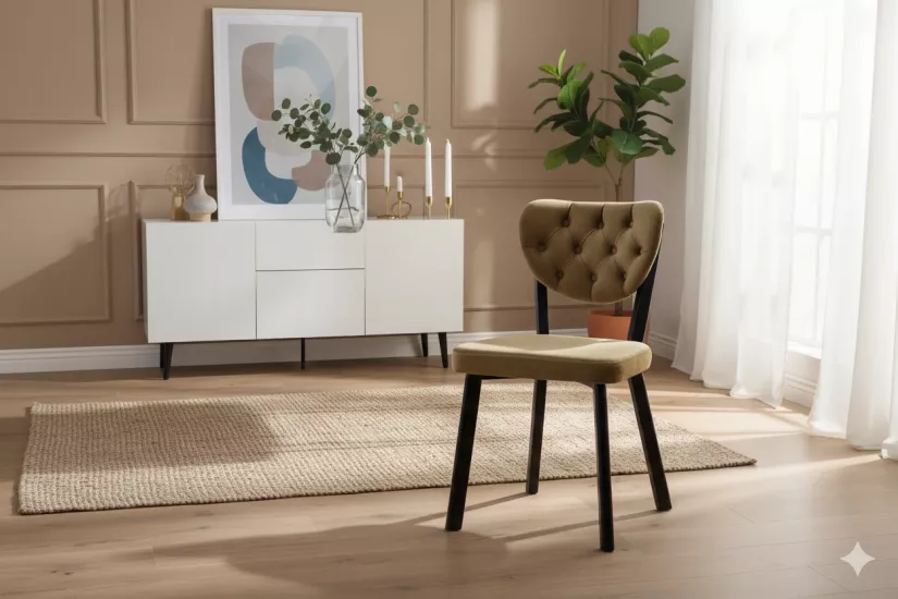 RİVONE SANDALYE, SİYAH-KAHVE