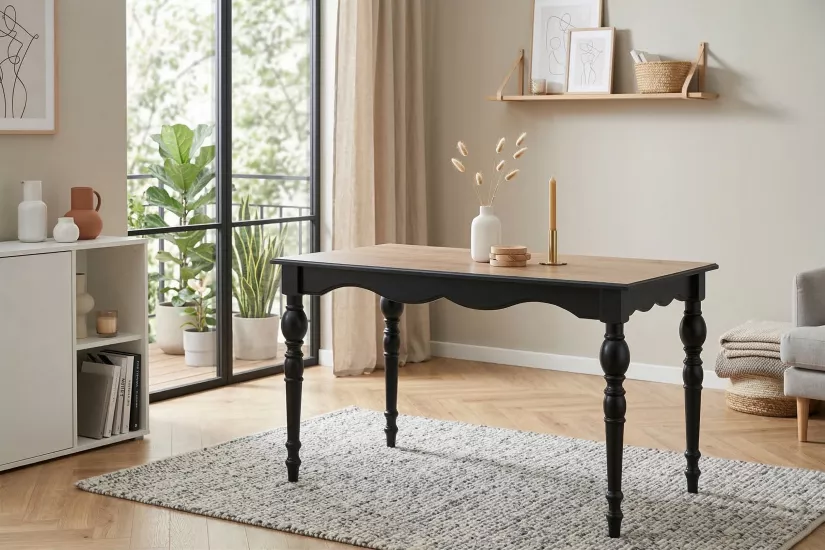 TOLEDO SABİT MASA, MEŞE ANTRASİT, 125x80