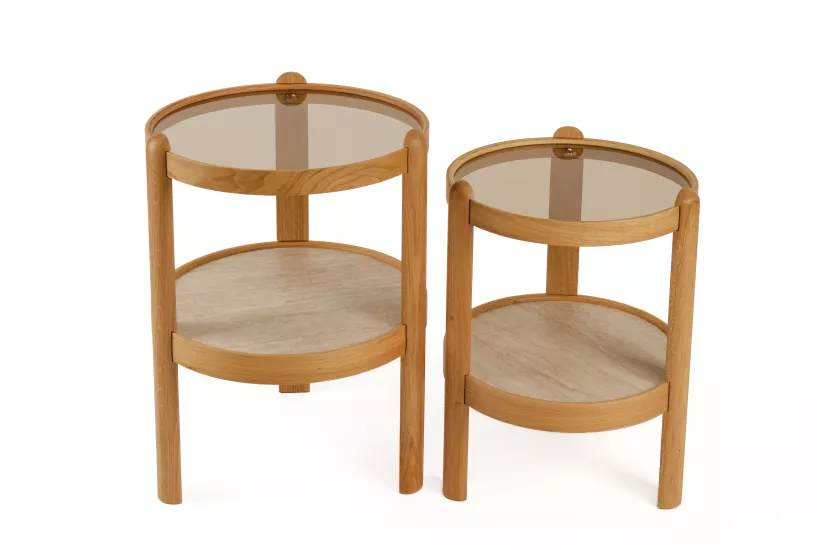 SWİNG 2’Lİ ZİGON SEHPA CAMLI ÇAP 40CM