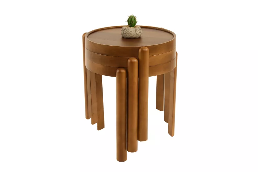 SWİNG 3’LÜ ZİGON SEHPA TABLALI ÇAP 45CM