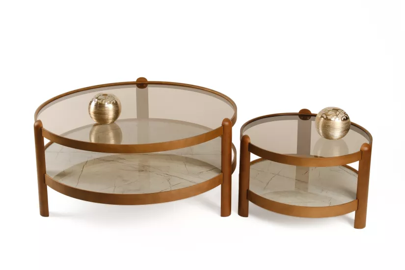 SWİNG ORTA SEHPA SETİ CAMLI