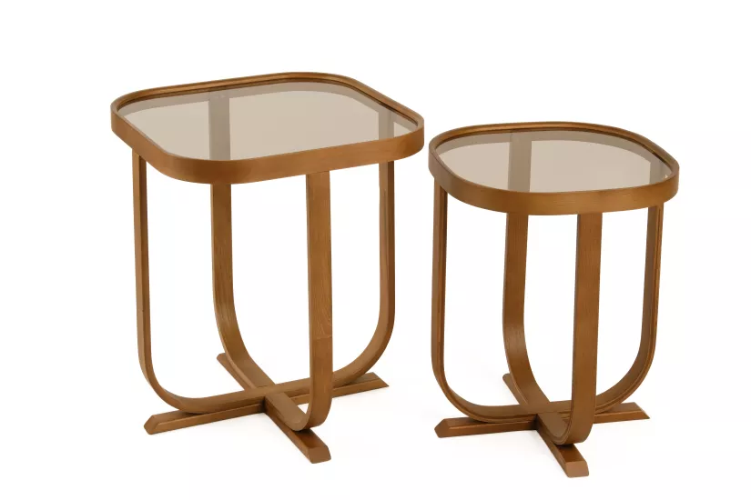 BURÇ 2’Lİ ZİGON SEHPA CAMLI