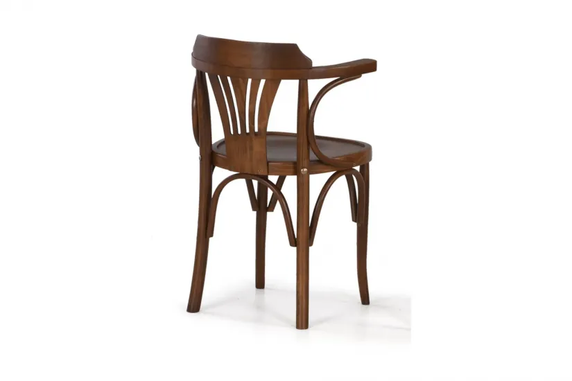 DEKOPAJLI AHŞAP KOLLU SANDALYE, CEVİZ (YW3-2402)