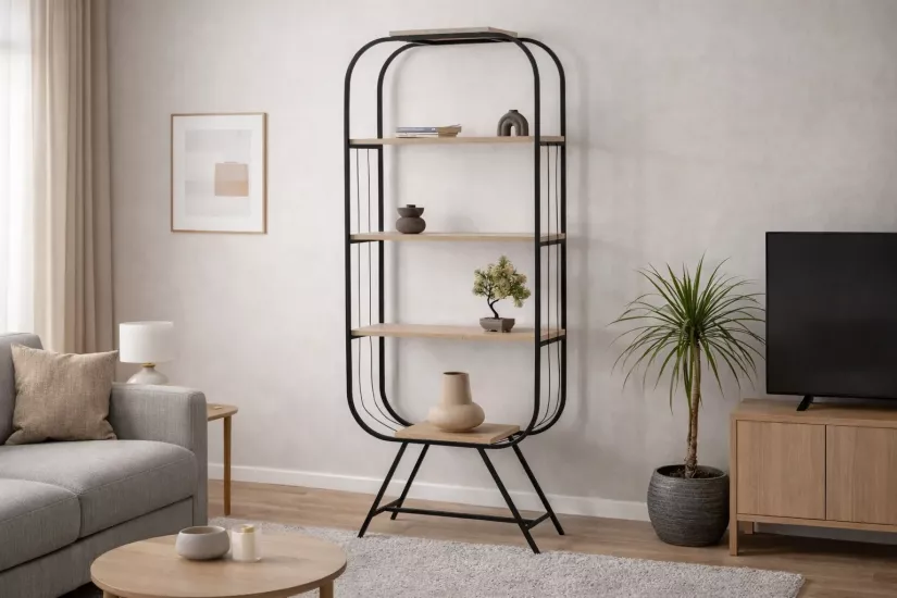 ASU KİTAPLIK TRAVERTEN SİYAH