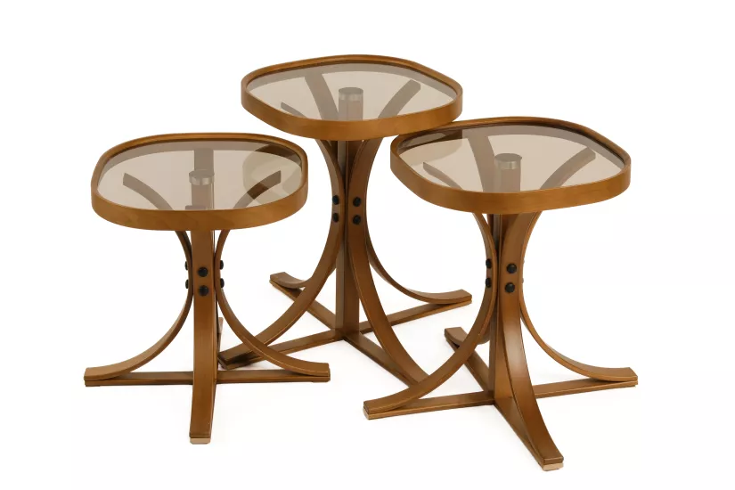 MEVA 3’LÜ ZİGON SEHPA CAMLI