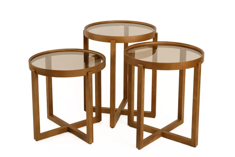 FİORANTİNO 3’LÜ ZİGON SEHPA CAMLI