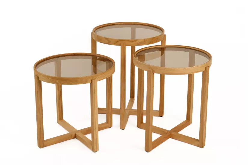 FİORANTİNO 3’LÜ ZİGON SEHPA CAMLI