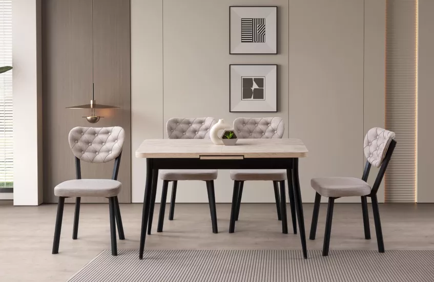 AY MASA, RİVOVE SANDALYE, TRAVERTEN, 120x70