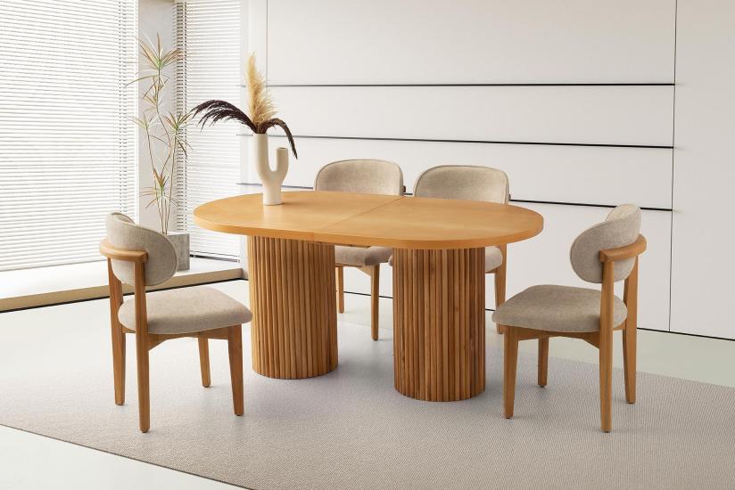 TRUVA MASA, UMAY SANDALYE, NATURAL, 160x90