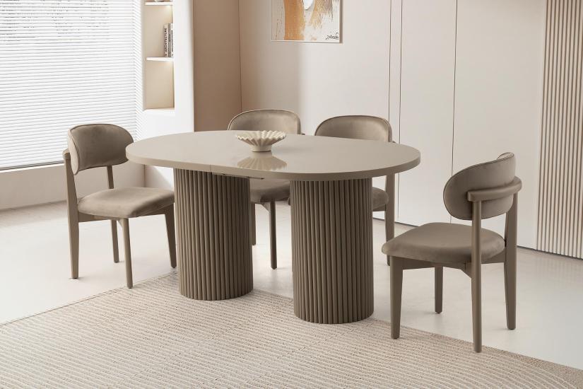 TRUVA MASA, UMAY SANDALYE, CAPPİCİNO, 160x90