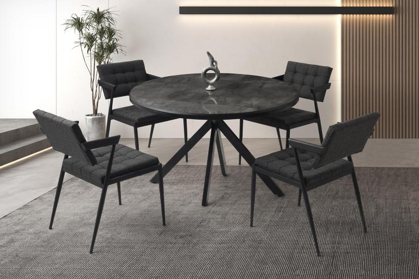 ARİSTO MASA, ZET SANDALYE, İRONY, 120x120