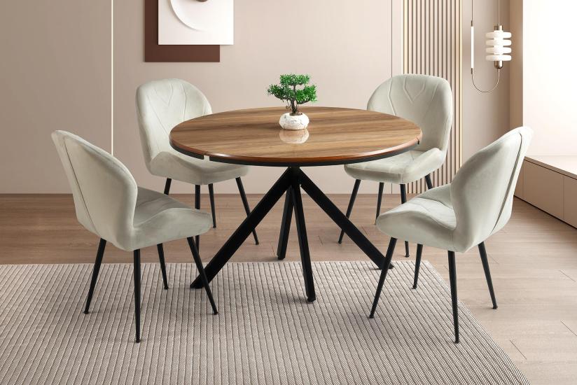 ARİSTO MASA, CALİA SANDALYE, HAZAR, 120x120