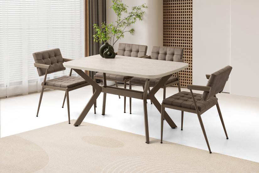 ZÜMRÜT MASA, ZET SANDALYE, SİDON HG, 130x80