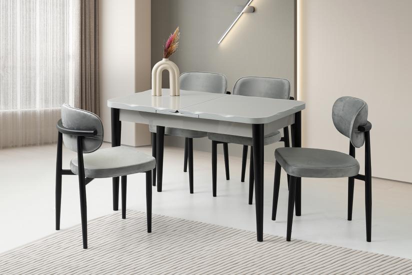 ARGUN HG MASA, PERLA SANDALYE, GRİ, 120x70