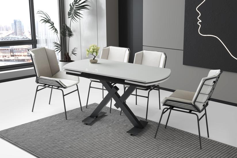 STEEL HG MASA, FIERA SANDALYE, AÇIK GRİ, 130x80
