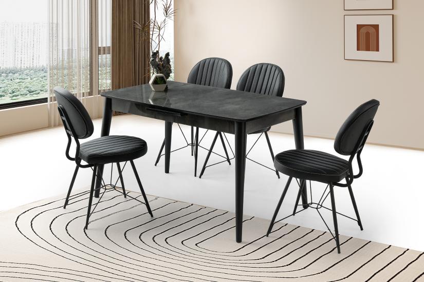 MADRİD HG MASA, METAX SANDALYE, İRONY, 130x80