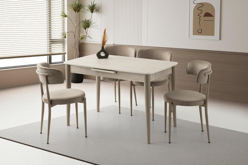 MADRİD MASA, ARMONİ SANDALYE, SİDON, 120x70