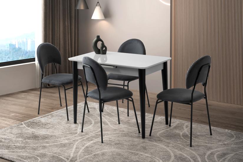MADRİD HG MASA, CLARUS SANDALYE, AÇIK GRİ, 100x60