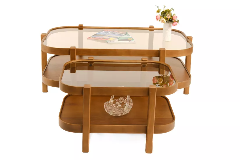 TOGİ ORTA SEHPA SETİ CAMLI