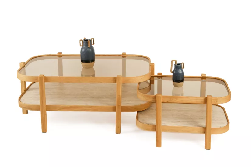 TOGİ ORTA SEHPA SETİ CAMLI