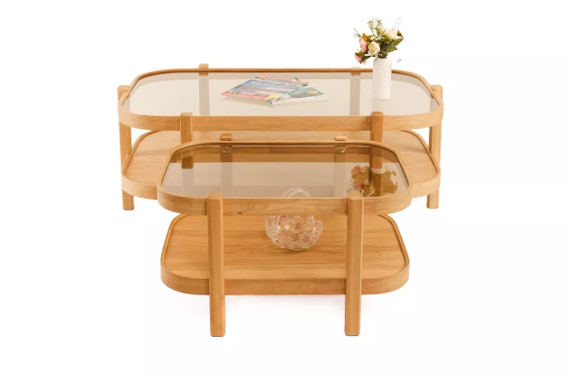 TOGİ ORTA SEHPA SETİ CAMLI