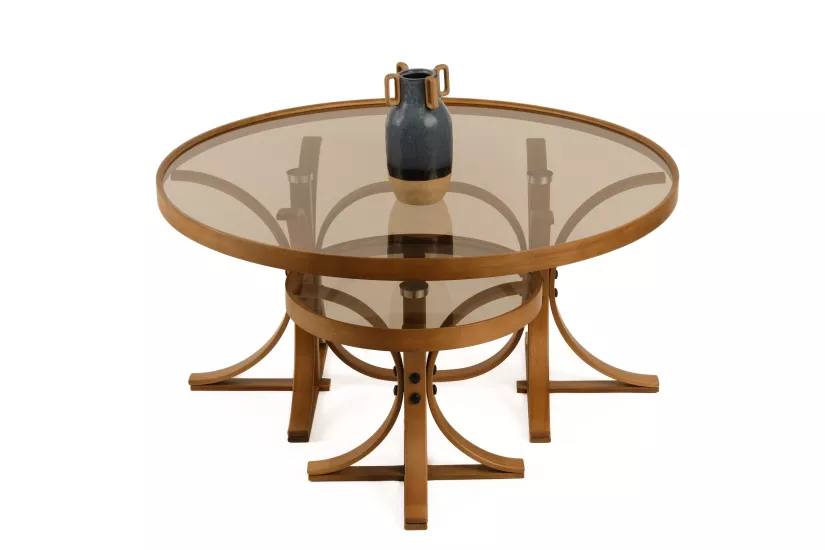 REİNA ORTA SEHPA SETİ CAMLI