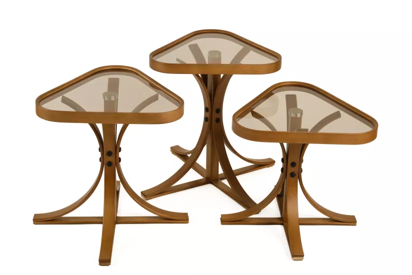 PEREZ 3’LÜ ZİGON SEHPA CAMLI