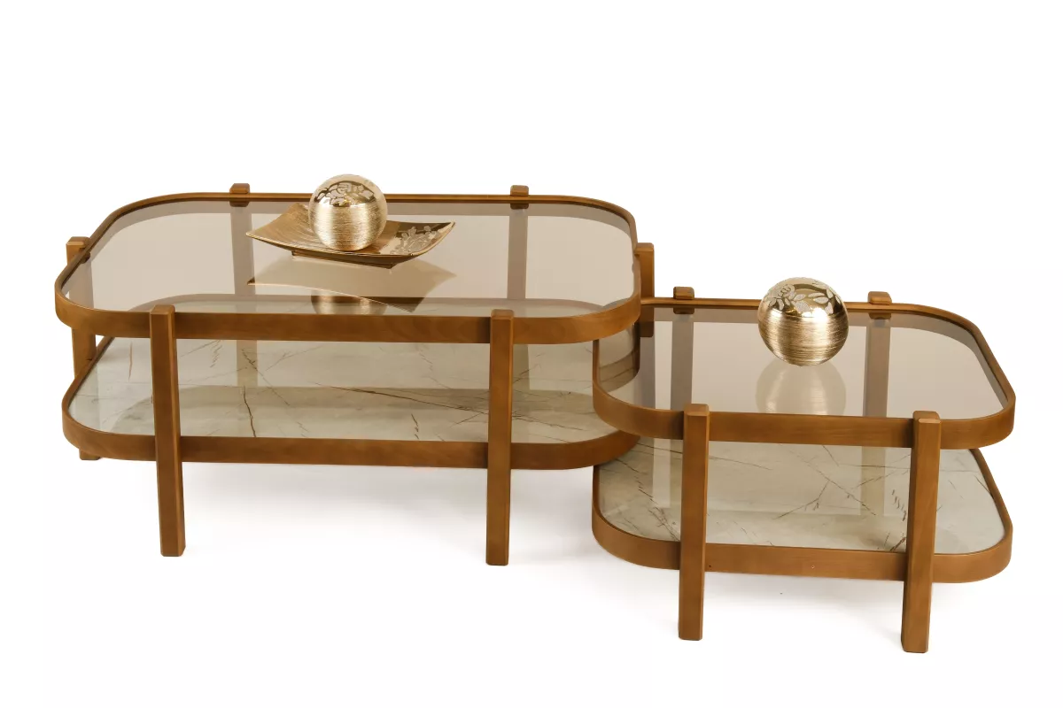 TOGİ ORTA SEHPA SETİ CAMLI